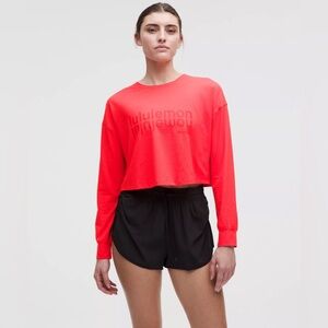 Lululemon Muscle Love Long Sleeve Shirt *Motif Love Red Logo tee shirt